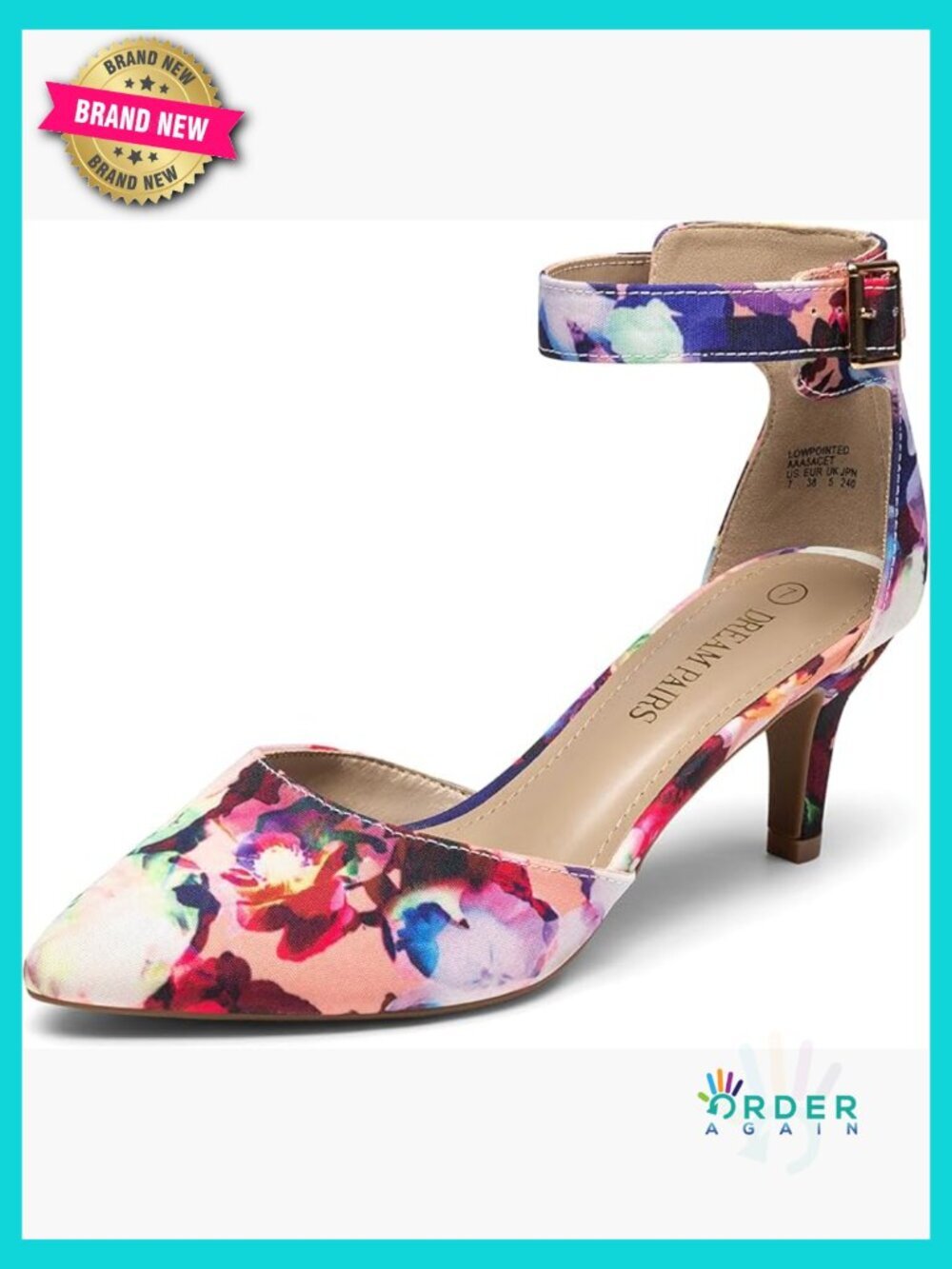 Kitten Heel Pointed Toe Pumps Low Heel Dress Shoes Wedding Party Ankle Strap